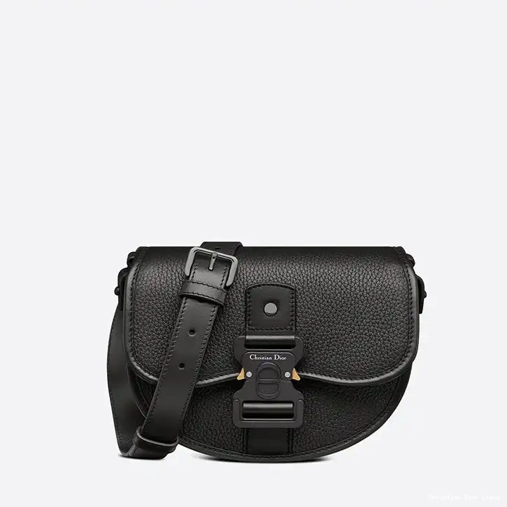 Grained Gallop Messenger Calfskin Black Dior 0611 Luxury